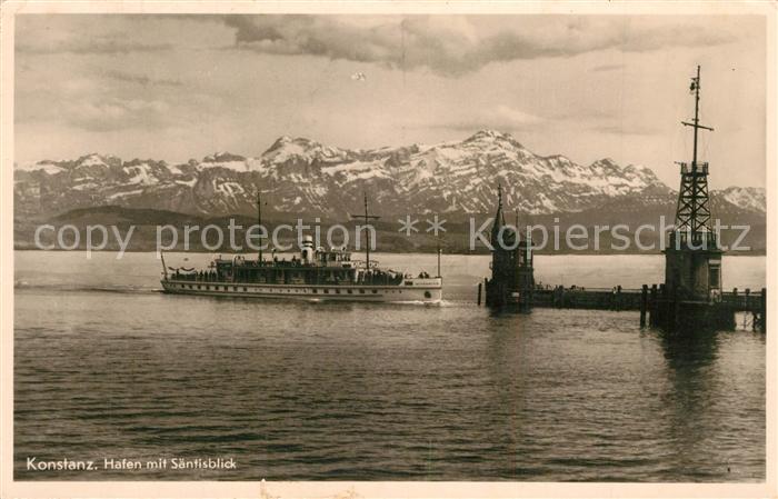 Konstanz Bodensee Hafen Saentisblick