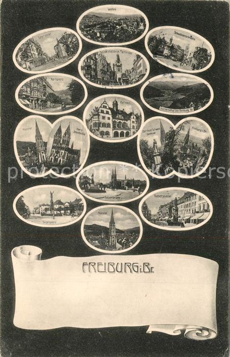 Freiburg Breisgau Martinstor Karlsplatz Rathaus Muenster Siegesplatz