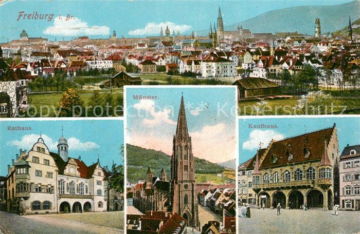 Freiburg Breisgau Muenster Rathaus Kaufhaus Panorama