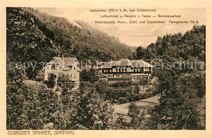 Oppenau Luftkurhotel Pension zur Taube Nordwasserbad Gebrueder Spinner