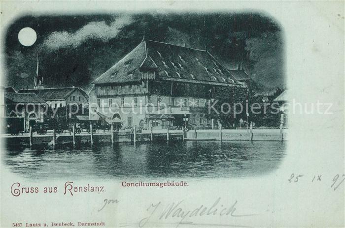Konstanz Bodensee Conciliumsgebaeude Mondschein