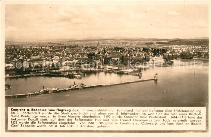 Konstanz Bodensee Fliegeraufnahme Chronik