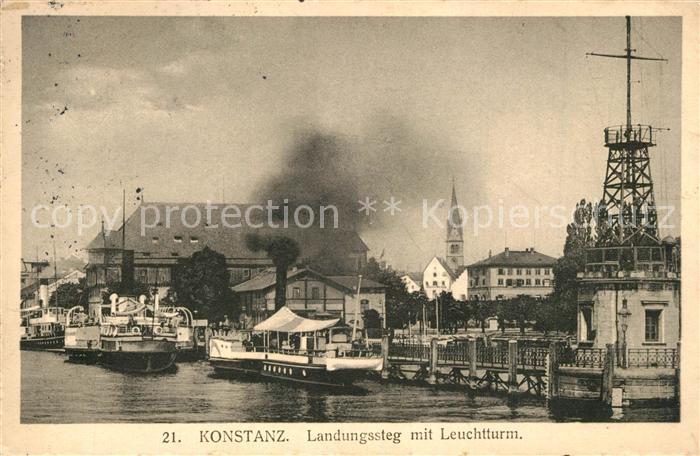 Konstanz Bodensee Landungssteg Leuchtturm