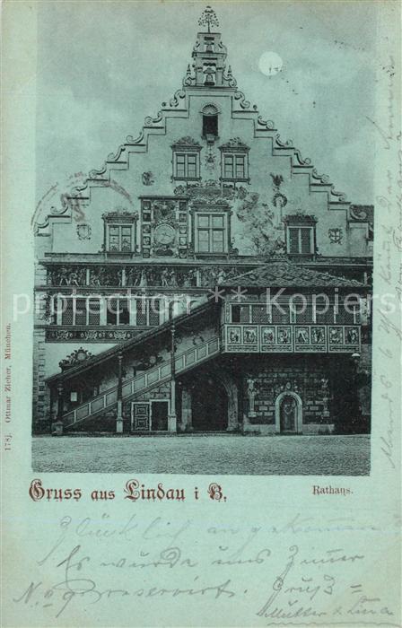 Lindau Bodensee Rathaus Mondschein