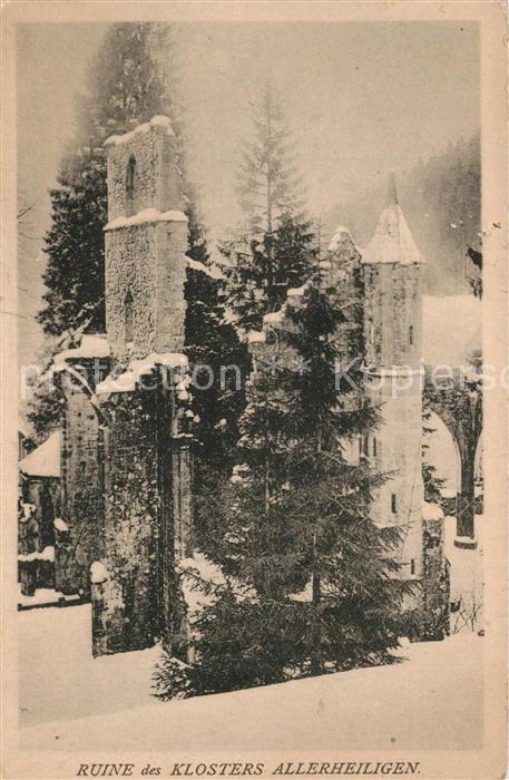 Allerheiligen Oppenau Kloster Ruine Winter