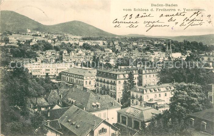 BADEN-BADEN BW PanoramaenBlick vom Schloss Freiherrn von Venningn