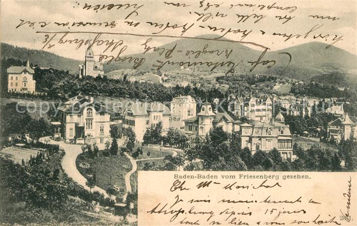 BADEN-BADEN BW Stadtpanorama Blick vom Friesenberg