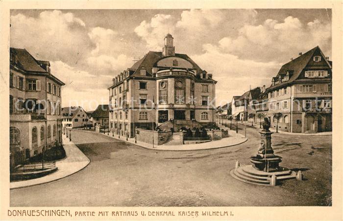 Donaueschingen BW Rathaus Denkmal Kaiser Wilhelm I