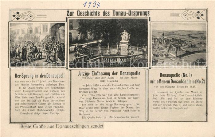 Donaueschingen BW Donauquell Einfassung Donaubaechlein Chronik Gedicht