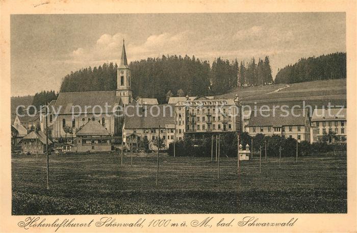 Schoenwald Schwarzwald Kirche Panorama
