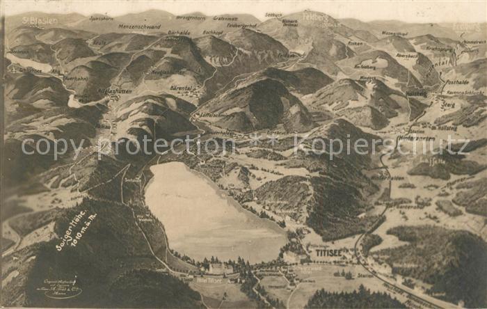 TITISEE Schwarzwald BW Panoramakarte