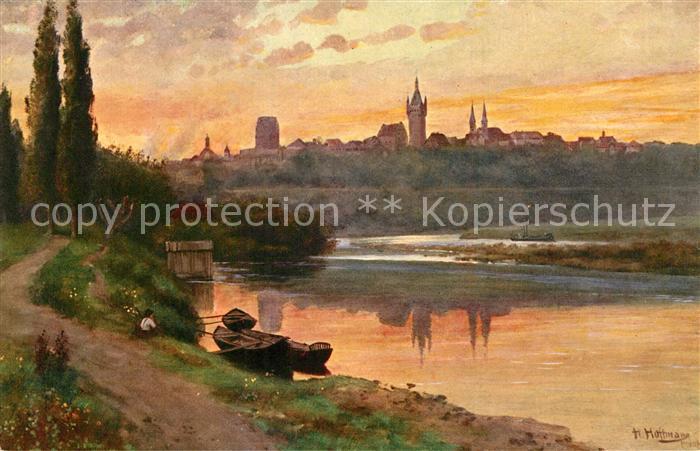 Wimpfen Panorama Kuenstlerkarte Hoffmann