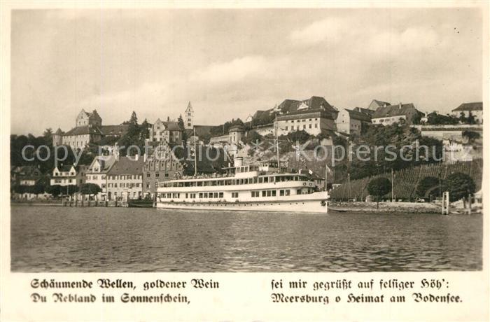 Meersburg Bodensee Panorama Ausflugsschiff Gedicht