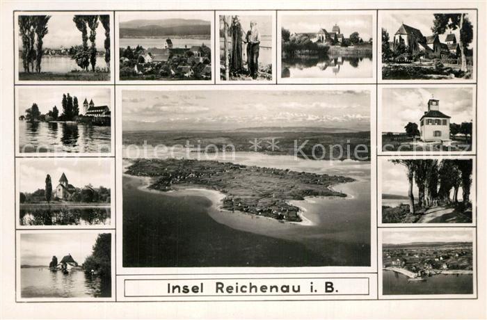 Insel Reichenau Fliegeraufnahme Sehenswuerdigkeiten