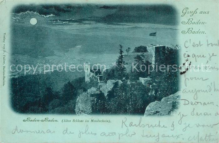 BADEN-BADEN BW Altes Schloss Mondschein
