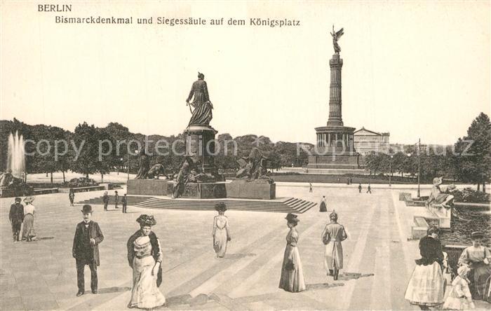 BERLIN  CITY Bismarckdenkmal und Siegessaeule auf dem Koenigsplatz