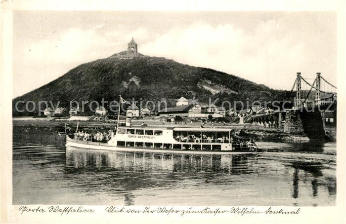 Porta Westfalica Weserpartie mit Kaiser Wilhelm Denkmal