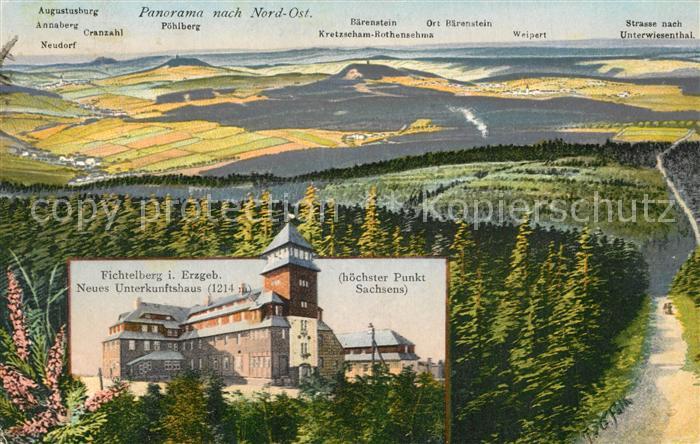 Oberwiesenthal Erzgebirge Panorama Fichtelberg Neues Unterkunftshaus