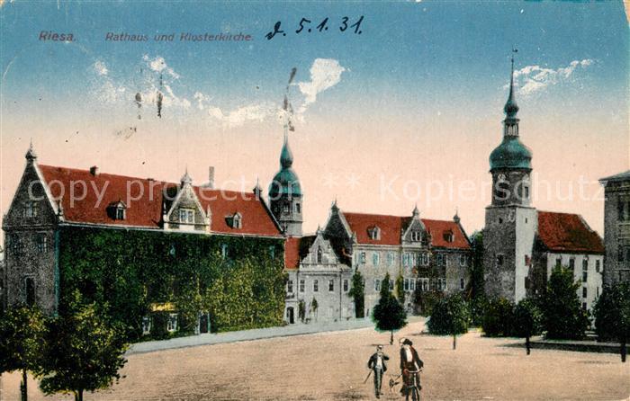 Riesa Sachsen Rathaus und Klosterkirche