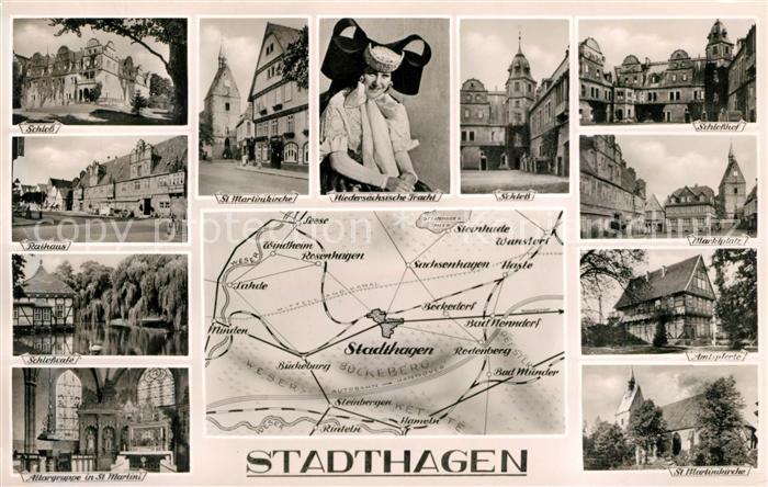 Stadthagen Schloss Rathaus Schlosscafe Altargruppe in St Martini Schlosshof Mark