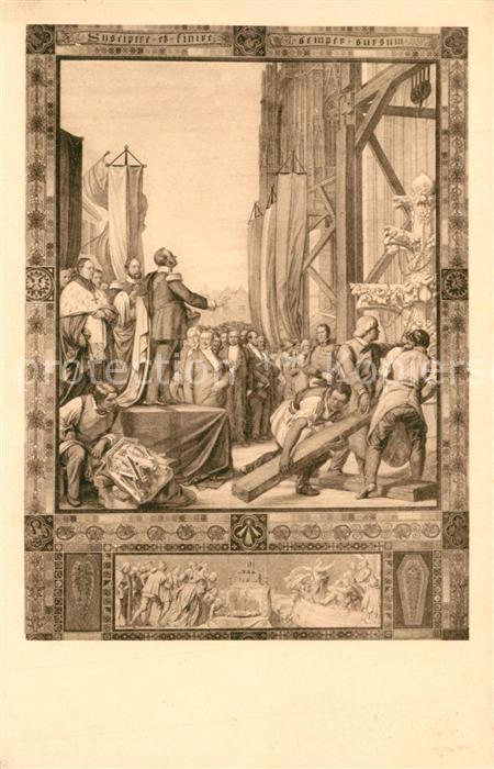 Koeln Rhein Fresko von Eduard von Steinle Der Ausbau des Koelner Domes