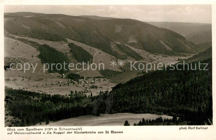 Menzenschwand Blick vom Spiesshorn mit Klosterkirche St Blasien