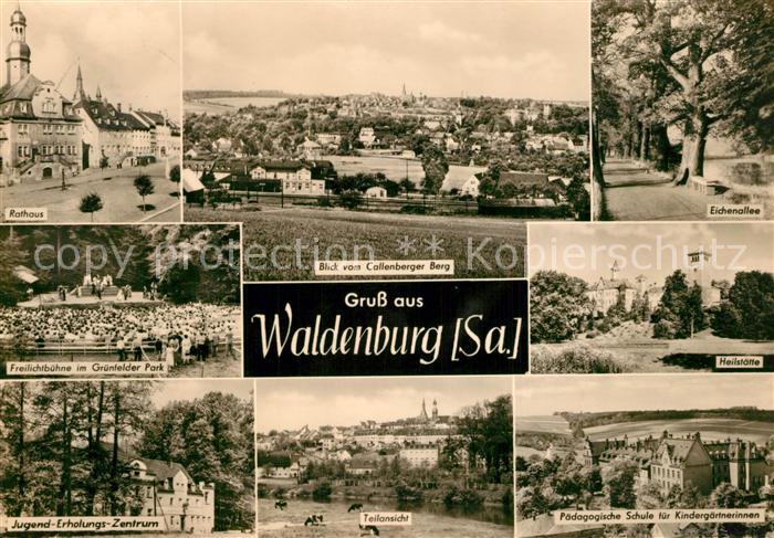 Waldenburg Sachsen Rathaus Panorama Eichenallee Freilichtbuehne Heilstaette Juge