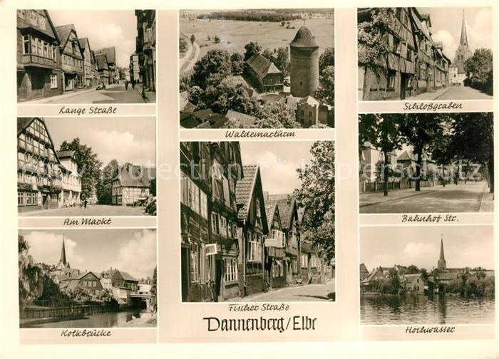 Dannenberg Elbe Lange Str Markt Kolkbruecke Waldemarturm Fischer Str Schlossgrab