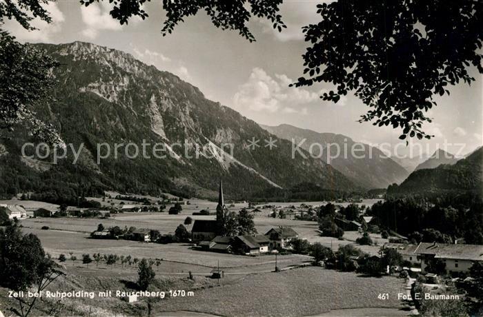Zell Ruhpolding Panorama mit Rauschberg Chiemgauer Alpen