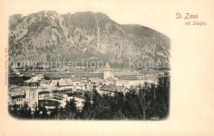 St Zeno Bad Reichenhall Kloster mit Blick zum Staufen Chiemgauer Alpen
