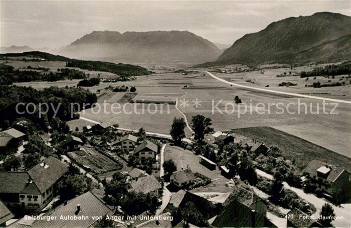 Anger Chiemgau Salzburger Autobahn mit Untersberg Alpen
