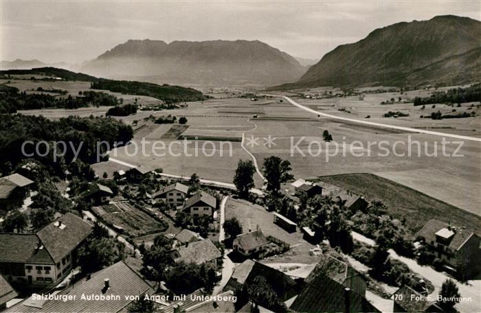 Anger Chiemgau Salzburger Autobahn mit Untersberg Alpen