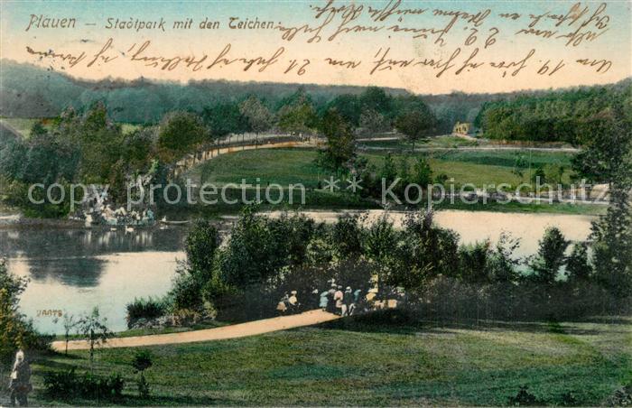 Plauen Vogtland Stadtpark mit den Teichen
