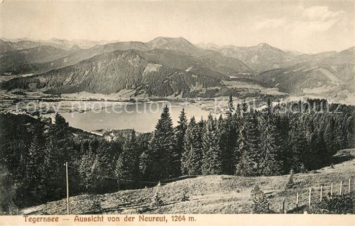 Tegernsee Bayern Aussicht von der Neureut Alpenpanorama