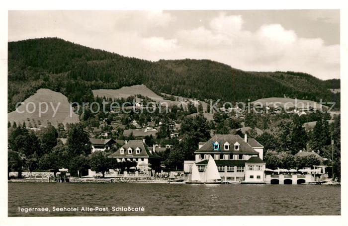 Tegernsee Bayern Seehotel Alte Post Schlosscafe Ansicht vom See aus