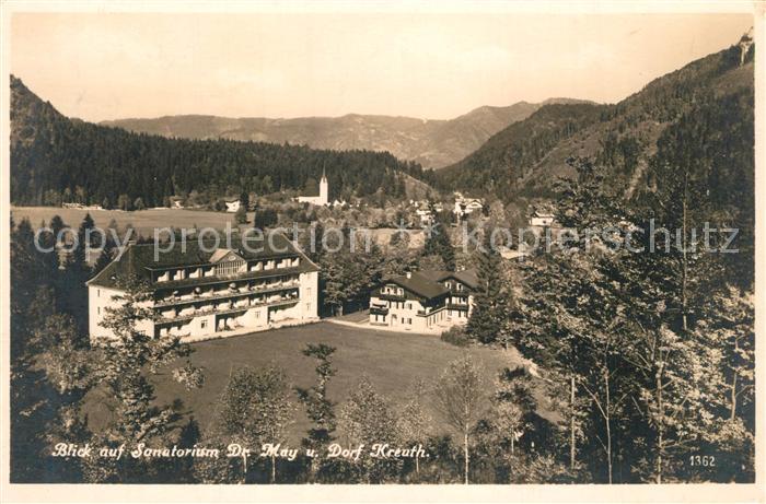 Dorf Kreuth Panorama mit Sanatorium Dr. May Alpen