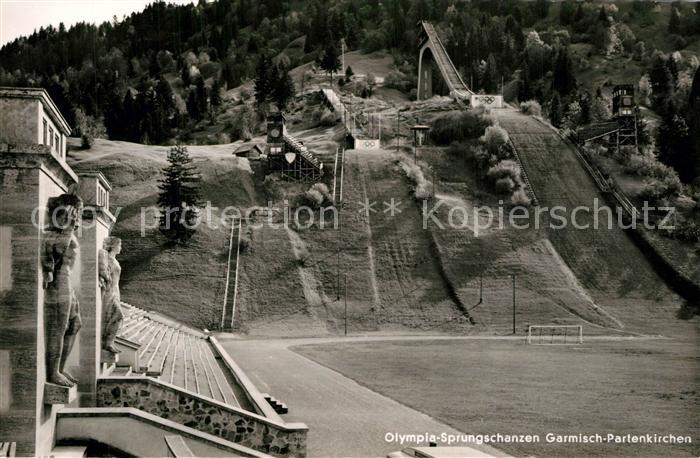 GARMISCH-PARTENKIRCHEN Bayern Olympia Skistadion Skisprungschanzen im Sommer