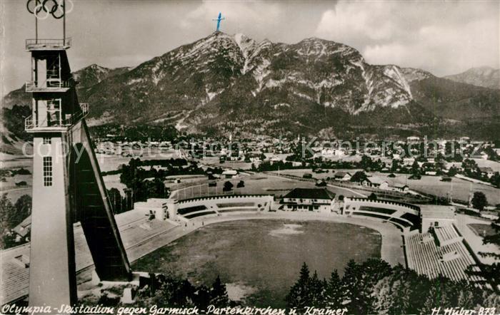 GARMISCH-PARTENKIRCHEN Bayern Olympia Skistadion Skisprungschanze Blick gegen Kr