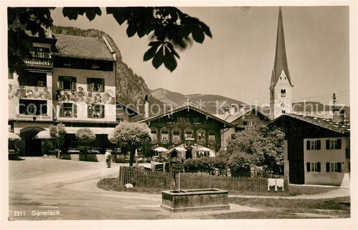 GARMISCH-PARTENKIRCHEN Bayern Ortsmotiv mit Blick zur Kirche