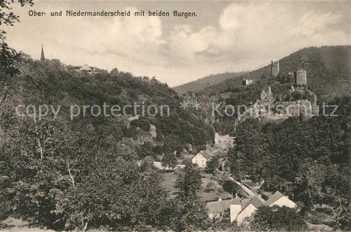 Manderscheid Eifel Ober- und Niedermanderscheid mit beiden Burgen