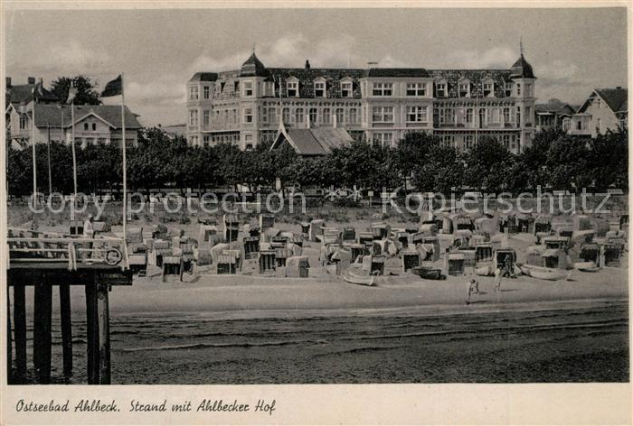 Ahlbeck Ostseebad Strand mit Hotel Ahlbecker Hof