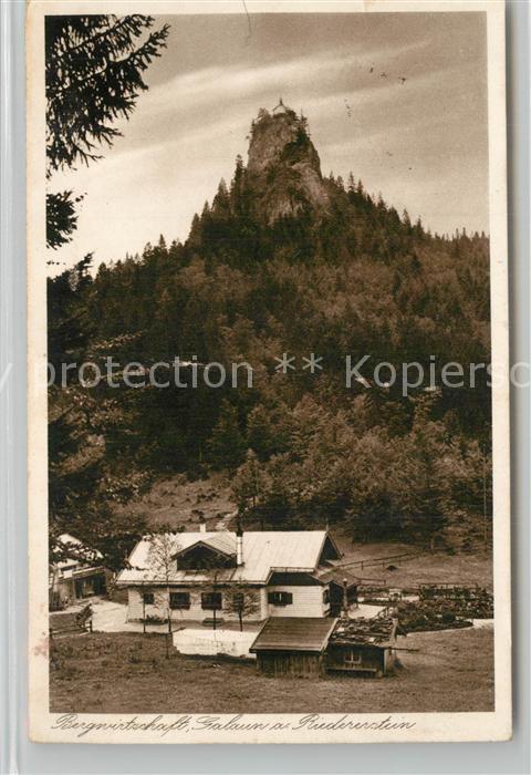 Tegernsee Bayern Bergwirtschaft Riederstein am Galaun Kupfertiefdruck