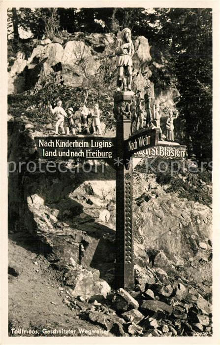 Todtmoos Schwarzwald BW Geschnitzter Wegweiser