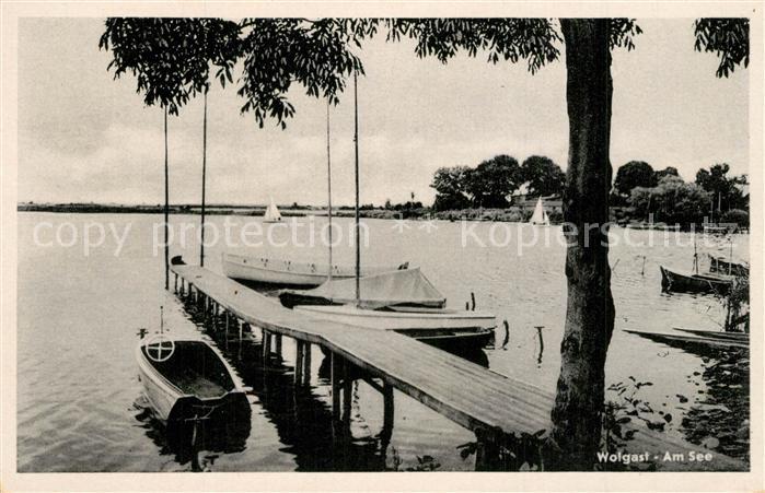 Wolgast Mecklenburg-Vorpommern See Bootsanlegestelle