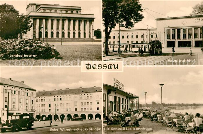 Dessau-Rosslau Landestheater Hauptbahnhof Ecke Wilhelm Pieck Strasse HO Gaststae