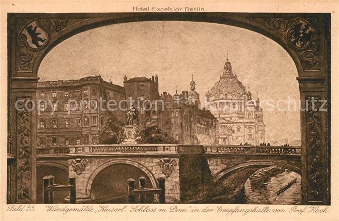 BERLIN  CITY Wandgemaelde Kaiserliches Schloss Dom Empfangshalle Professor Koch