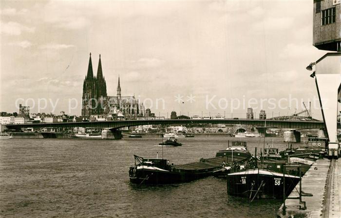 Koeln Rhein Dom Koeln Deutzer Bruecke