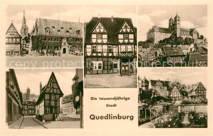 Quedlinburg Harz Rathaus Schloss Klopstockhaus Finkenherd