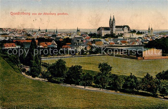 Quedlinburg Harz Blick von der Altenburg Schloss