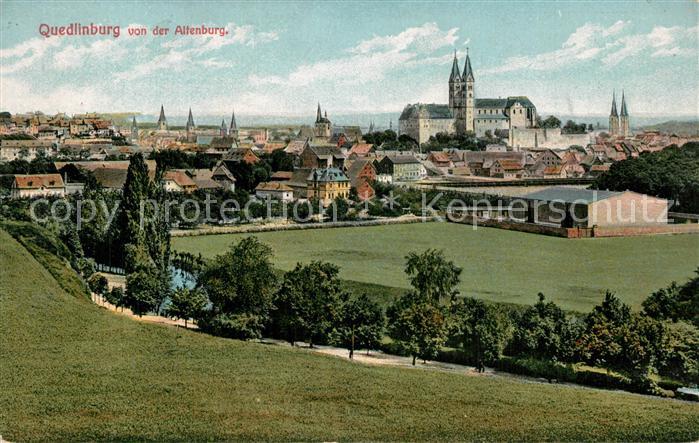 Quedlinburg Harz Blick von der Altenburg Schloss